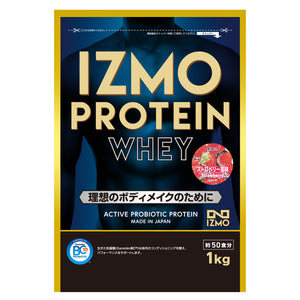 【11月15日入荷予定】IZMO イズモ ホエイプロテイン ストロベリー風味 1kg（50食分） 生きた乳酸菌BC-30配合（国内生産）